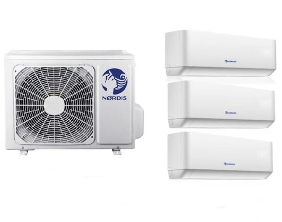 Multisplit NORDIS kondicionieris 7,9kW (3 iekšdaļas 1 ārdaļa) NOV09TC1 x 3gab /FMA- FMA-27I3HD/DVO x1gab